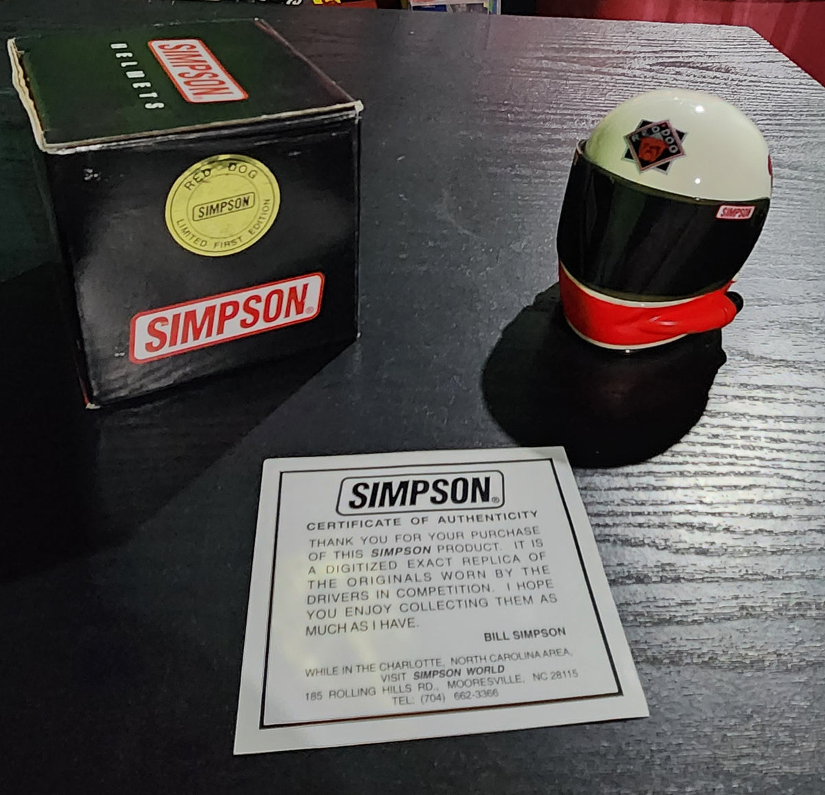 Kenny Wallace 1/4 scale Red Dog Simpson mini helmet